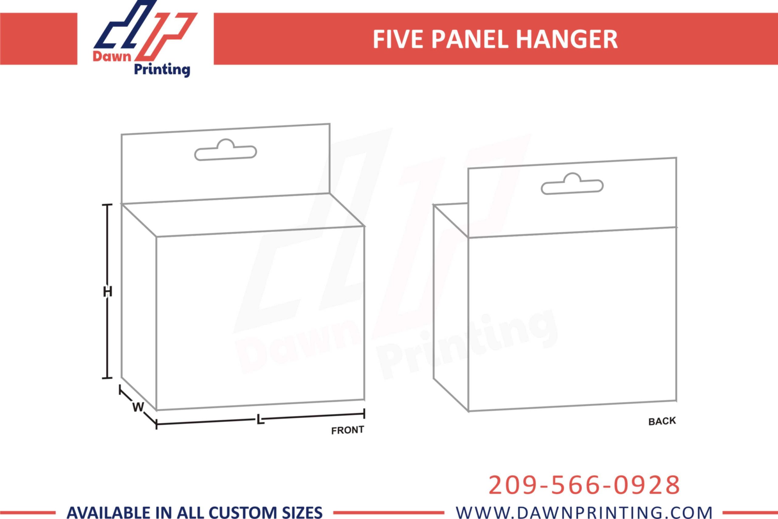 Five Panel Hanger Boxes Template - Dawn Printing