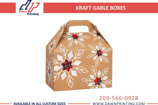 Custom Made Kraft Gable Boxes - Dawn Printing