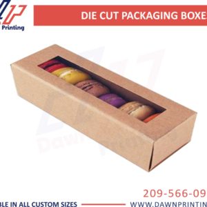 Kraft Die Cut Packaging Boxes with PVC Window